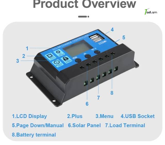 Արևային պանել USB 2x USB 5V 2A և 28-30v ՀԱՄԱՐ солнечная панель solar Charge Controller panel
