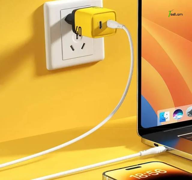 WEKOME WP-U128 40W Gan Dual Type-c Port Cherge Therple Adper Past Зарядка Адаптер գերարագ լիցքավորում 2 PORT