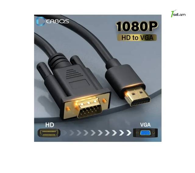 Cabos HDMI to VGA кабель 1080P 1.5 մ. cable լար ադապտեր մալուխ cabel adapter