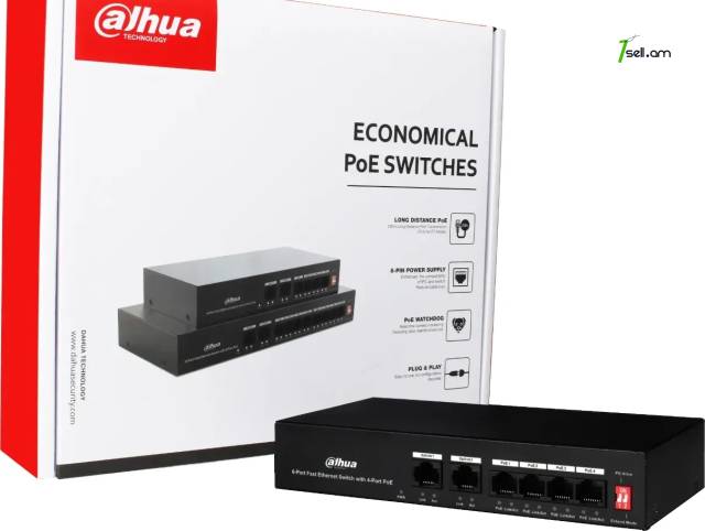 Ցանցային սվիչ Dahua DH-PFS3006-4ET-36 Wi-Fi switch անջատիչ 4 պորտ POE 10/100