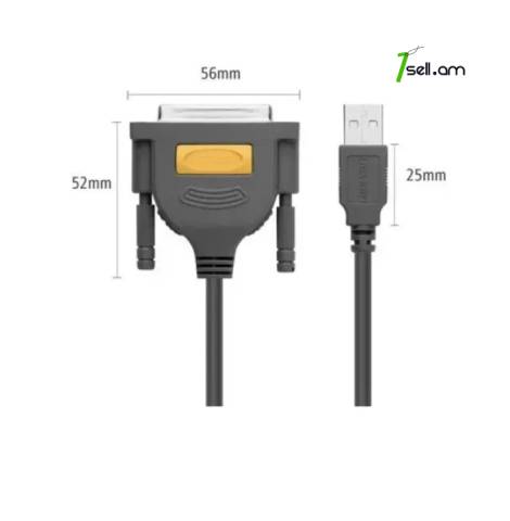 USB to COM (DB25) Ugreen Germany Premium кабель 1մ. cable լար 100% որակ Parallel Printer Cable для принт