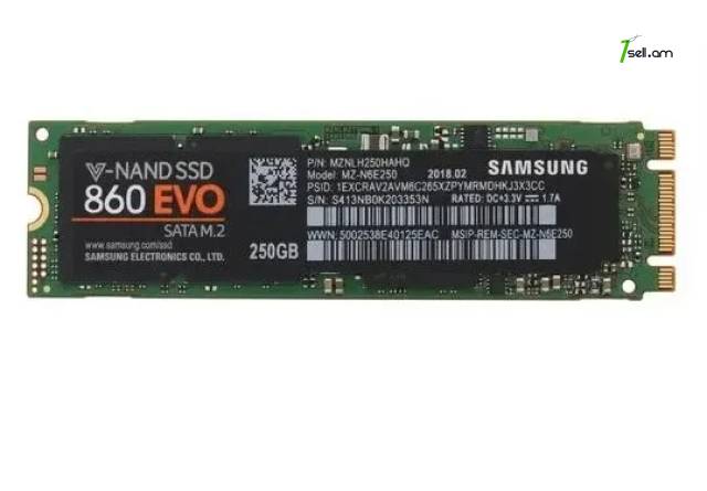 Original Samsung M.2 SSD 250GB 860 EVO Բացառիկ Գնով Կոշտ սկավառակ