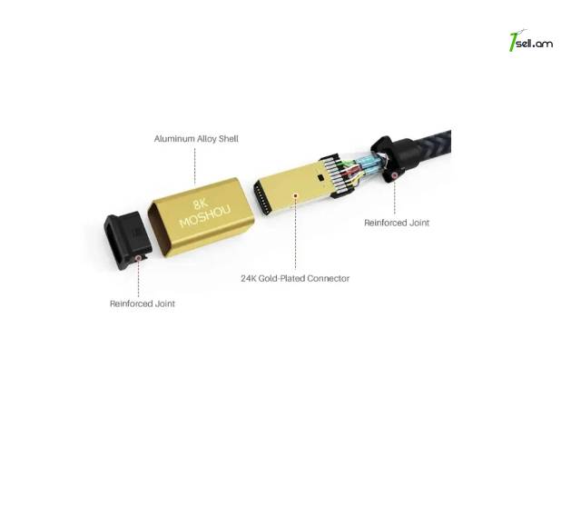 Moshou Mini DisplayPort to DisplayPort Ultra HD 8K Premium кабель 0.5m cable Ոսկեպատ մալուխ