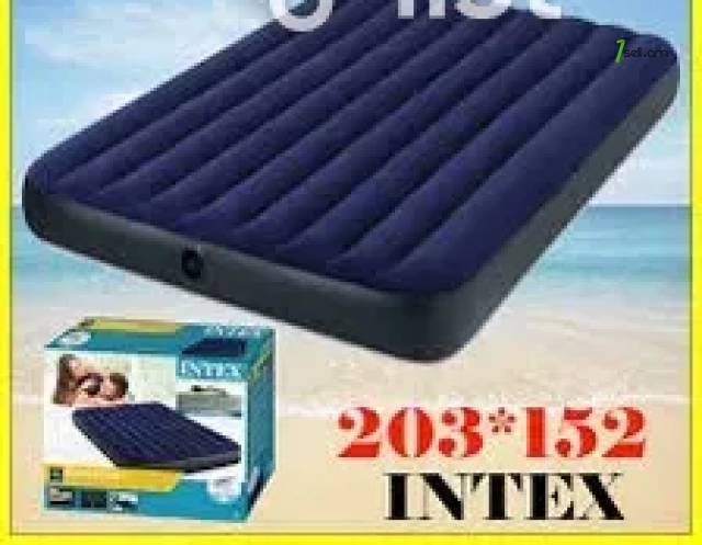 Надувной матрас Intex двухместный, Փչովի ներքնակ երկտեղանոց, փչովի մատրաս 152х203х25 см