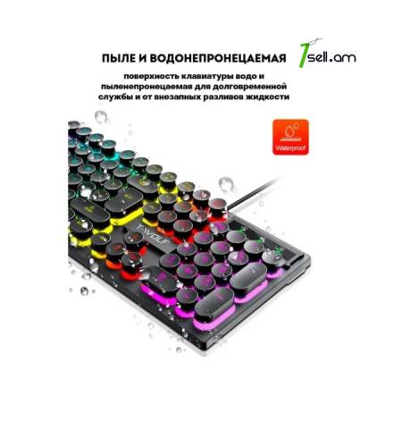 Խաղային RGB ստեղնաշար Клавиатура механическая игровая T-Wolf PlayFun pc keyboard USB